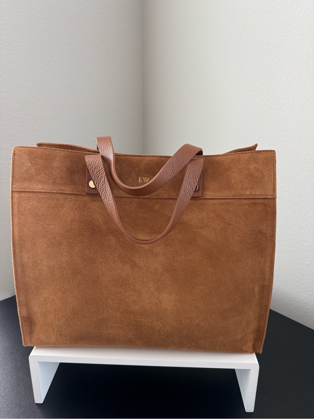 Mark & Graham Essential Suede Tote in Chestnut Brown